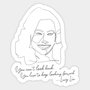 Lucy Liu Line Art Quote Sticker